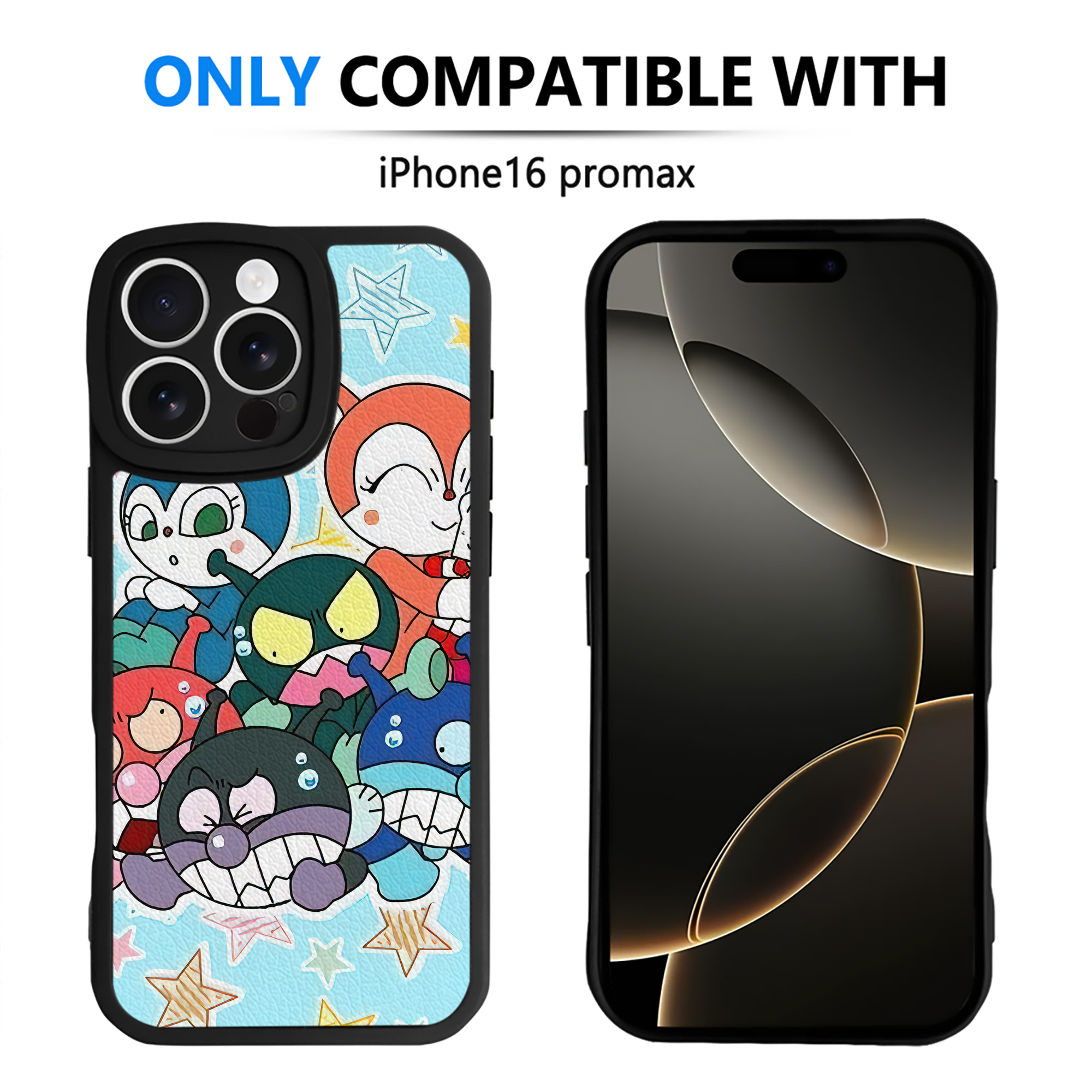 （画像用） アンパンマン Anpanman 【iPhone 16シリーズ対応】シリコンスマホケース（レザー調） 材質：シリコン